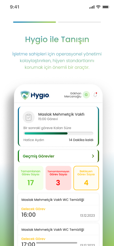 Dijital Entegrasyon ve Tanımlama — Hygio ekranı