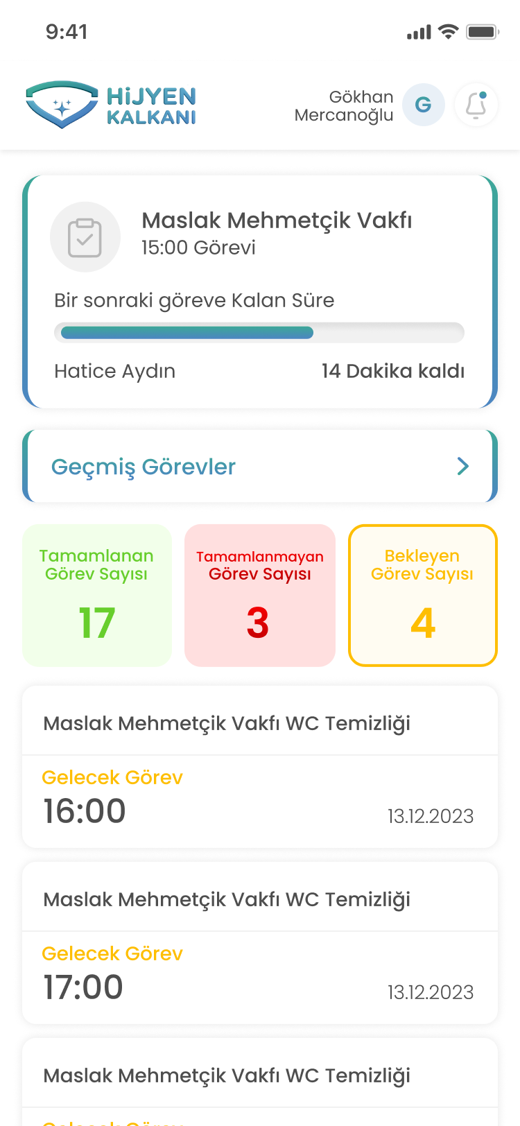Before — Hygio ekranı