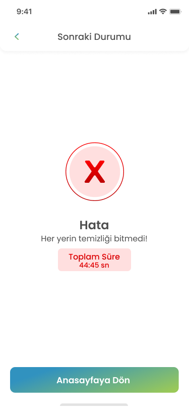 Kirli Tuvalet Bildirimi ekranı